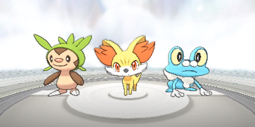 Three Starter Pokemons of Pokemon Y ROM